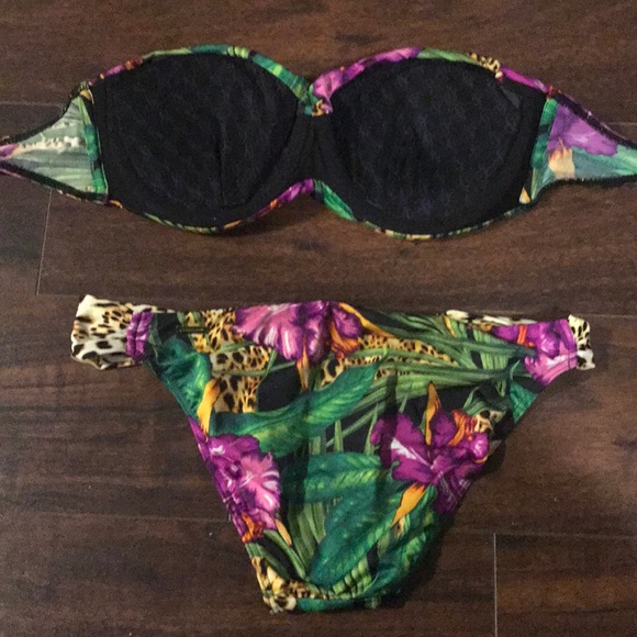 VS leopard bandeau bikini bathing suit - Picture 3 of 3